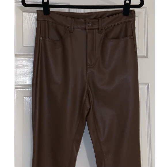 Free People Vegan Leather Long & Lean Pants in Brown - Picture 10 of 16